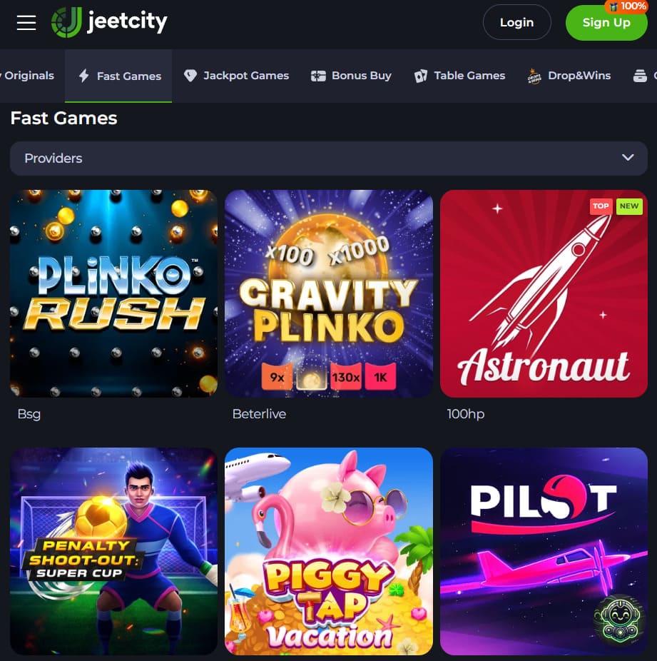 Deposit screen on JeetCity Casino mobile app Australia